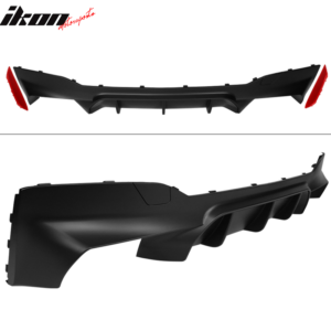 Fits 17-20 BMW 5 Series G30 M5 Style Rear Bumper Lip Diffuser Quad Outlets - Image 3