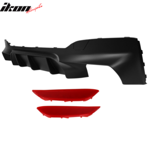 Fits 17-20 BMW 5 Series G30 M5 Style Rear Bumper Lip Diffuser Quad Outlets - Image 4