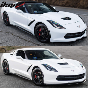 Fits 14-19 Chevy Corvette C7 OE Replacement Stage 2 Front Bumper Lip Matte Black - Image 2