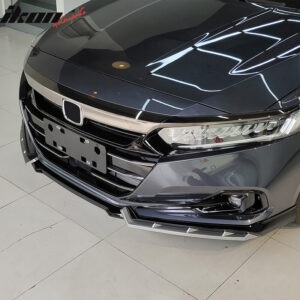 Fits 21-22 Honda Accord IKON Gloss Black Silver PP Front Bumper Lip Spoiler 5PCS - Image 4