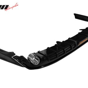 Fits 23-25 Honda Accord Gloss Black 3PCS Rear Bumper Diffuser W/ LED - IK Style - Image 3