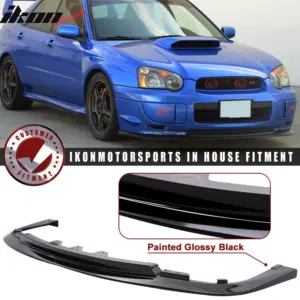 Fits 04-05 Subaru Impreza WRX STI V-Limited Gloss Black Front Bumper Lip Spoiler - Image 6