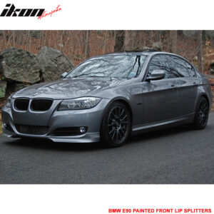 Fits 09-12 BMW E90 3-Series OE Style 2PC Front Bumper Lip Splitters PP Unpainted - Image 4