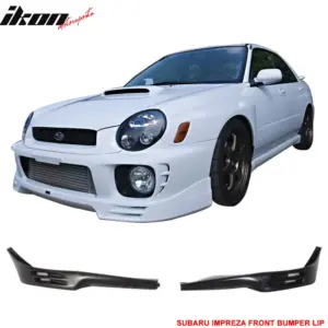 Fits 02-03 Subaru Impreza WRX STI V2 Sedan Front Bumper Lip Spoiler Unpainted PU - Image 5