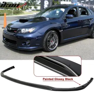 Fits 11-14 Subaru Impreza WRX STI V-Limited Style Front Bumper Lip Gloss Black - Image 6