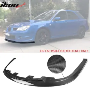 Fits 06-07 Subaru Impreza WRX STI Front Bumper Lip Spoiler PP Carbon Fiber Print - Image 6