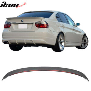 Fits 06-11 BMW E90 3-Series A Style Rear Trunk Spoiler Wing Lip ABS Unpainted - Image 1