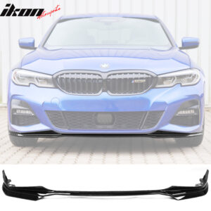 Fits 19-22 BMW G20 3 Series M-Tech M Sport Front Bumper Lip Gloss Black - PP - Image 1