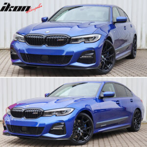 Fits 19-22 BMW G20 3 Series M-Tech M Sport Front Bumper Lip Gloss Black - PP - Image 2