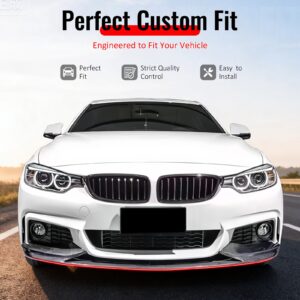 Fits 11-16 BMW F10 5 Series MP Style Front Bumper Lip Spoiler Carbon Fiber Print - Image 3