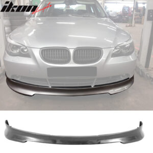 Fits 04-07 BMW E60 5 Series C Style Front Bumper Lip Spoiler Unpainted Black PU - Image 1