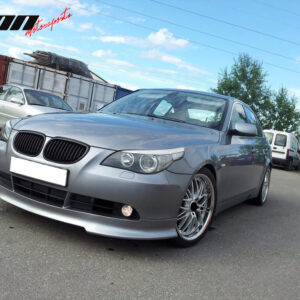 Fits 04-07 BMW E60 5 Series C Style Front Bumper Lip Spoiler Unpainted Black PU - Image 2