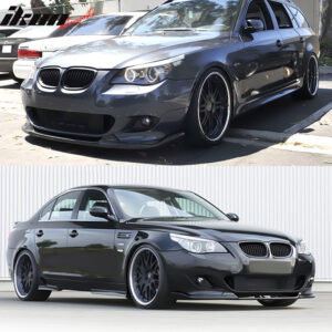 Fits 04-10 BMW E60 5 Series H Style Front Bumper Lip Spoiler PU Unpainted 1PC - Image 3