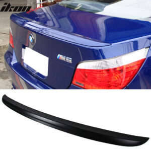 Fits 04-10 BMW 5 Series E60 Sedan M5 Style Unpainted Rear Trunk Spoiler Wing ABS - Image 1