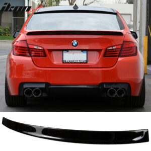 Fits 11-16 BMW 5 Series F10 3D Style Rear Roof Spoiler Painted Jet Black # 668 - Image 1