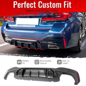 Fits 17-23 BMW G30 5 Series Rear Diffuser M5 M Perfermance Carbon Fiber Print PP - Image 2