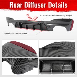Fits 17-23 BMW G30 5 Series Rear Diffuser M5 M Perfermance Carbon Fiber Print PP - Image 5