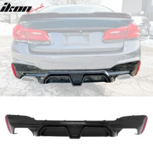 Fits 17-23 BMW G30 5 Series M Sport F90 M5 CS Style Rear Diffuser Gloss Black PP - Image 1