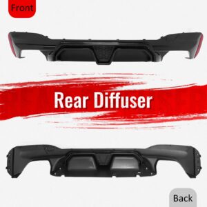 Fits 17-23 BMW G30 5 Series M Sport F90 M5 CS Style Rear Diffuser Gloss Black PP - Image 3