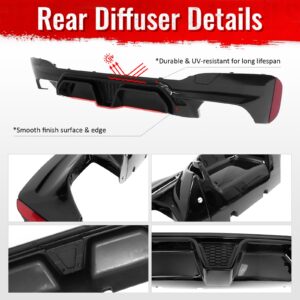 Fits 17-23 BMW G30 5 Series M Sport F90 M5 CS Style Rear Diffuser Gloss Black PP - Image 5