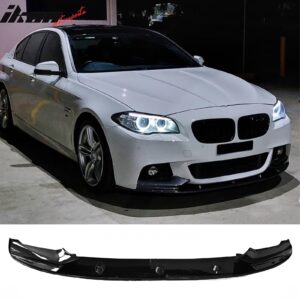 Fits 11-16 BMW F10 5 Series MP Style Front Bumper Lip Spoiler Gloss Black ABS - Image 1
