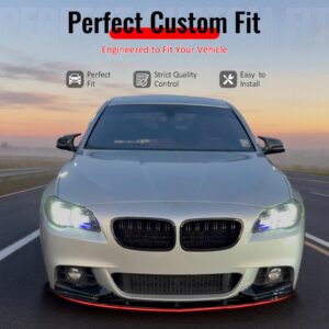 Fits 11-16 BMW F10 5 Series MP Style Front Bumper Lip Spoiler Gloss Black ABS - Image 2