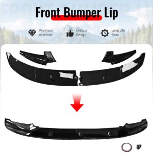 Fits 11-16 BMW F10 5 Series MP Style Front Bumper Lip Spoiler Gloss Black ABS - Image 3