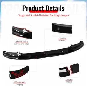 Fits 11-16 BMW F10 5 Series MP Style Front Bumper Lip Spoiler Gloss Black ABS - Image 4