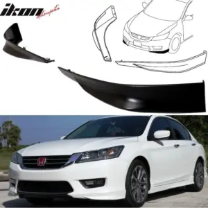 Fits 13-15 Honda Accord Sedan HFP Style Front Bumper Lip Splitter Side Apron PP - Image 6
