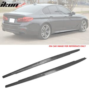 Fits 17-23 BMW 5 Series G30 F90 M5 MP Style Side Skirts Carbon Fiber Print ABS - Image 1