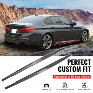 Fits 17-23 BMW 5 Series G30 F90 M5 MP Style Side Skirts Carbon Fiber Print ABS - Image 2
