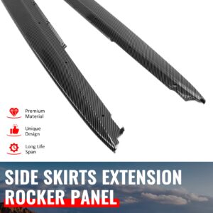 Fits 17-23 BMW 5 Series G30 F90 M5 MP Style Side Skirts Carbon Fiber Print ABS - Image 3