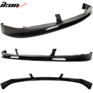 Fits 10-13 BMW F10 5 Series 3D Style Front Bumper Lip Spoiler Unpainted Black PU - Image 4