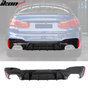 Fits 17-23 BMW G30 5 Series M Sport Rear Diffuser M5 M Perfermance Gloss Black - Image 1