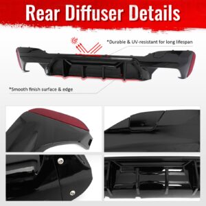 Fits 17-23 BMW G30 5 Series M Sport Rear Diffuser M5 M Perfermance Gloss Black - Image 5