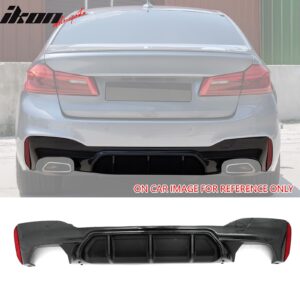For 17-23 BMW G30 5 Series M5 Competition Style Rear Diffuser Carbon Fiber Print - Image 1