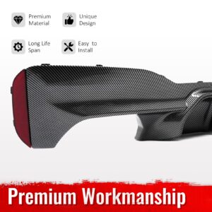 For 17-23 BMW G30 5 Series M5 Competition Style Rear Diffuser Carbon Fiber Print - Image 4