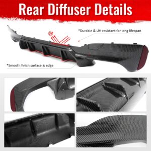 For 17-23 BMW G30 5 Series M5 Competition Style Rear Diffuser Carbon Fiber Print - Image 5