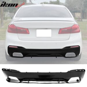 For 17-23 BMW 5 Series G30 M Sport Gloss Black Rear Diffuser M Performance Style - Image 1