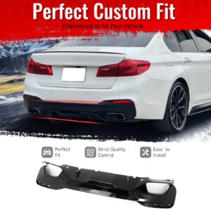 For 17-23 BMW 5 Series G30 M Sport Gloss Black Rear Diffuser M Performance Style - Image 2