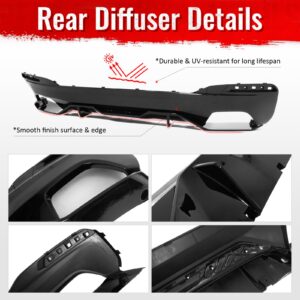 For 17-23 BMW 5 Series G30 M Sport Gloss Black Rear Diffuser M Performance Style - Image 5