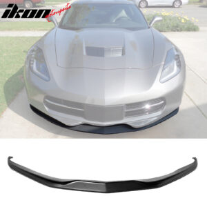 Fits 14-19 Chevy Corvette Front Bumper Lip Spoiler Splitter Unpainted Black PU - Image 1