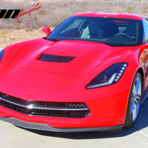 Fits 14-19 Chevy Corvette Front Bumper Lip Spoiler Splitter Unpainted Black PU - Image 2