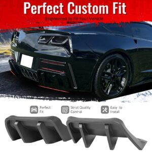 Fits 14-19 Chevrolet Corvette C7 IKON Rear Bumper Diffuser Lip PP Matte Black - Image 2