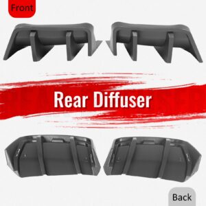 Fits 14-19 Chevrolet Corvette C7 IKON Rear Bumper Diffuser Lip PP Matte Black - Image 3