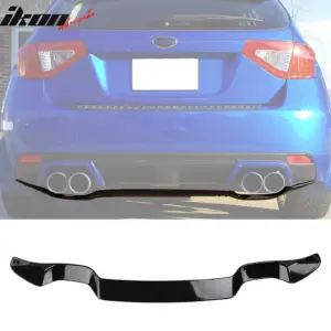 Fits 08-14 Subaru Impreza WRX 5DR STI Rear Bumper Lip Protector Gloss Black ABS - Image 6