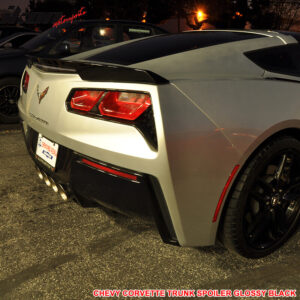 Fits 14-19 Chevrolet Corvette C7 Rear Trunk Lid Spoiler Wing Lip ABS Gloss Black - Image 3