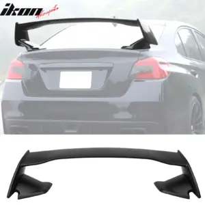 Fits 12-16 Impreza & 15-21 WRX STI Style 3PCS Rear Trunk Spoiler Unpainted Black - Image 6