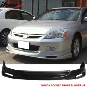 Fits 03-05 Honda Accord Sedan Mugen Style Front Bumper Lip Spoiler Unpainted PU - Image 6
