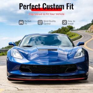 Fits 14-19 Chevrolet Corvette C7 Stage 2 Style 3PCS Front Bumper Lip Matte Black - Image 2